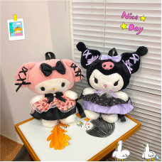 KUROMI/MELODY CON VESTIDO TIPO MORRAL 28CM COD BL504